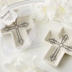 Decorative Ceramic Cross Trinket Dish