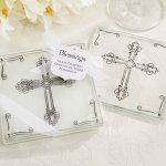 Decorative Cross Glass Coasters