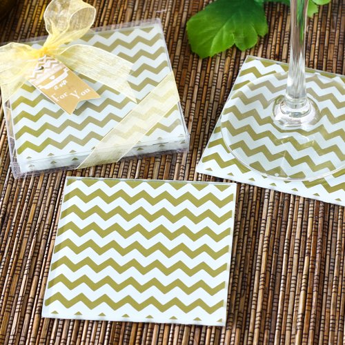Gold Chevron Coasters