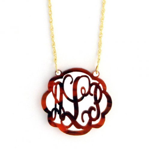 Acrylic Flourish Monogram Necklace