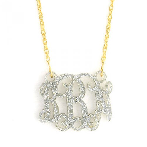 Acrylic Floating Monogram Necklace