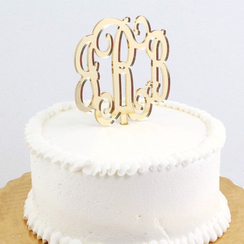 Acrylic Monogram Cake Topper
