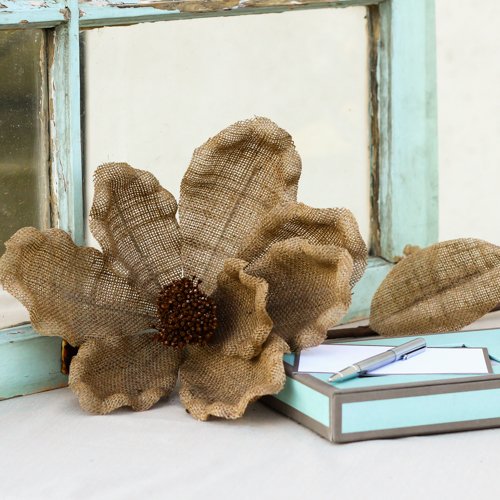 Decorative Stemmed Jute Flower
