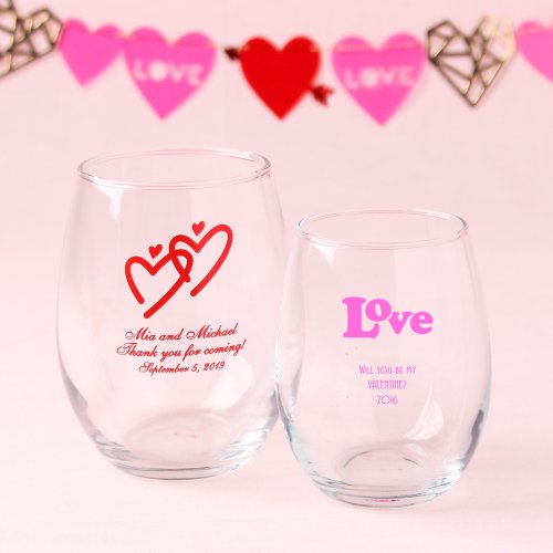 Personalized Stemless Wine Glasses