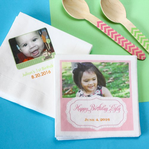 Personalized Photo Birthday Napkins