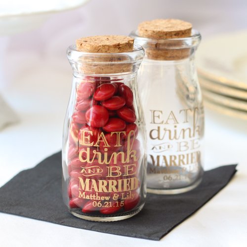 Personalized Printed Vintage Milk Jars