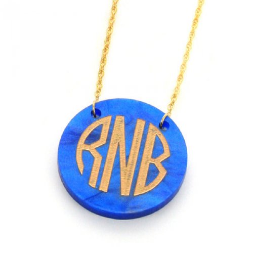 Round Acrylic Monogram Necklace