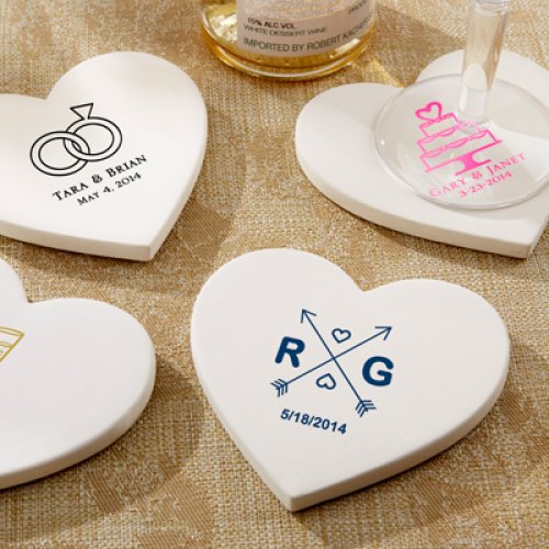 Personalized Heart Shaped Stone Coasters