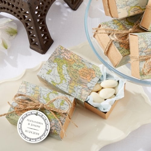 Map Favor Boxes with Personalized Tags