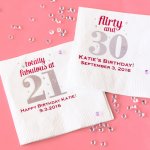 Personalized Milestone Birthday Napkins