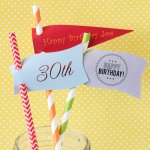 Personalized Birthday Straw Tags