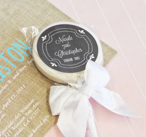 Personalized Chalkboard Lollipop Favors