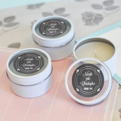 Personalized Chalkboard Round Candle Tin