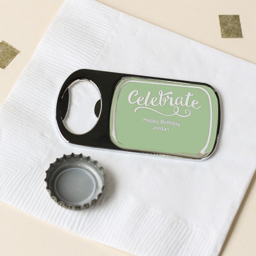 Personalized Birthday Bottle Opener with Epoxy Dome