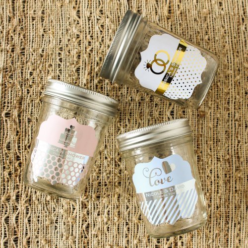 Personalized Metallic Foil Mini Mason Jars