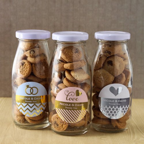 Personalized Metallic Foil Milk Bottles