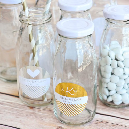 Personalized Metallic Foil Milk Bottles