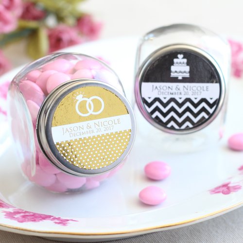 Personalized Metallic Foil Candy Jars