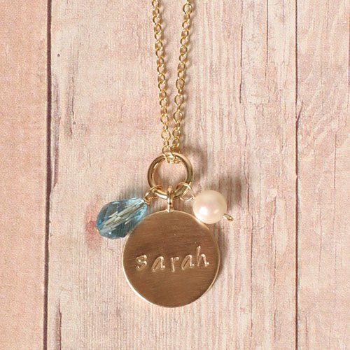 Custom Round Name Pendant Necklace