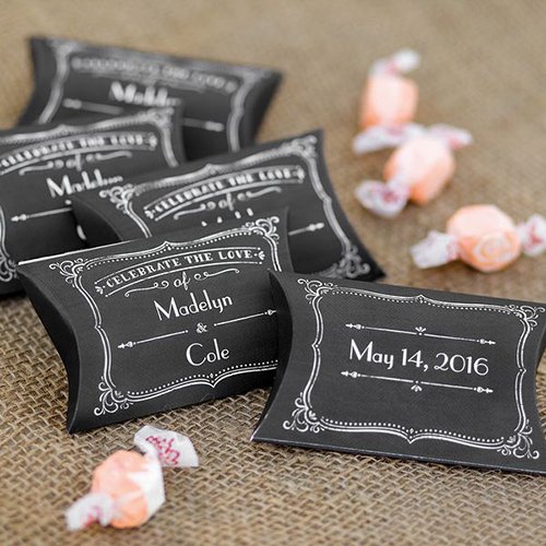 Personalized Chalkboard Pillow Boxes