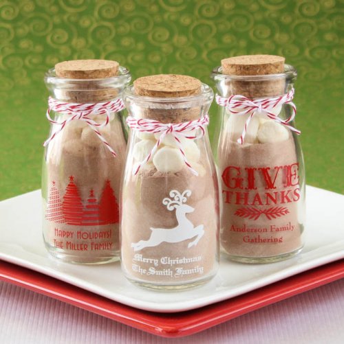 Personalized Printed Holiday Vintage Milk Jars