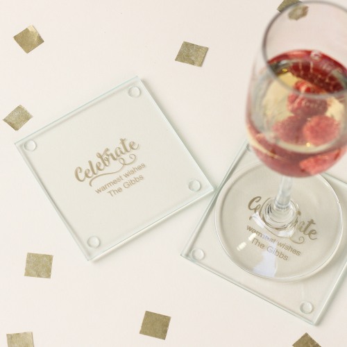 Personalized Party Glass Coasters