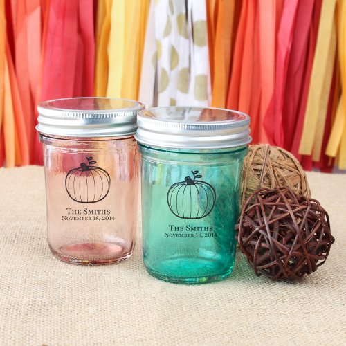 Personalized Holiday Printed Glass Mason Jar