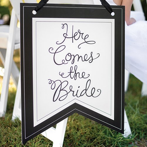 Here Comes The Bride Pennant Sign