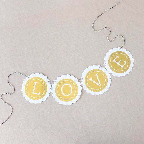 Personalized Wedding Metallic Foil Scallop Banner
