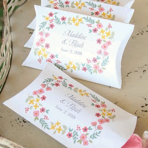 Personalized Vintage Floral Pillow Boxes