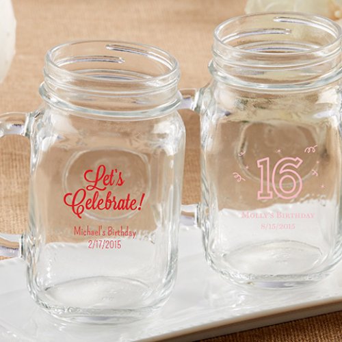 Personalized Birthday Printed Mason Jar Mug