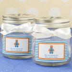 Personalized Baby Shower Themed Flower Lid Mason Jars