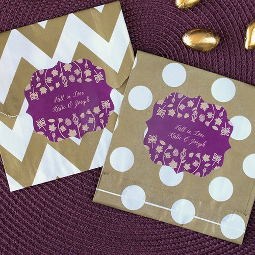 Personalized Wedding Themed Pattern Goodie Bags