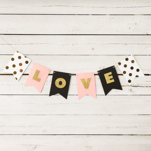 Personalized Mini Gold Glitter Banner