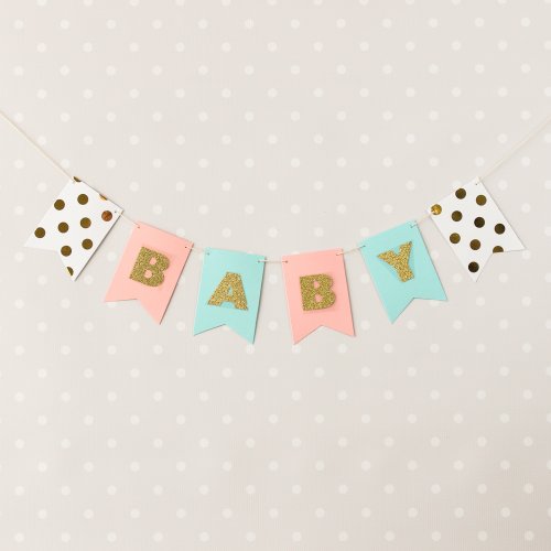 Personalized Mini Gold Glitter Banner