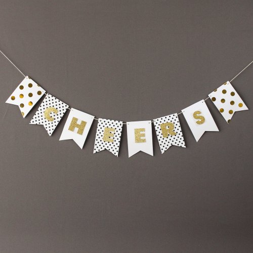 Personalized Mini Gold Glitter Banner