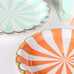 Toot Sweet Scalloped Stripe Party Plates