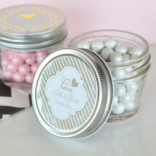 Personalized Metallic Foil 4 oz. Mason Jar