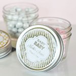 Personalized Baby Shower Metallic Foil 4 oz. Mason Jar