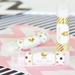 Personalized Baby Shower Metallic Foil Lip Balm