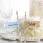 Personalized Baby Shower Straw Flags