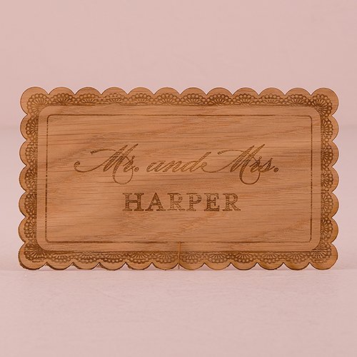 Personalized Wood Veneer Scallop Sign