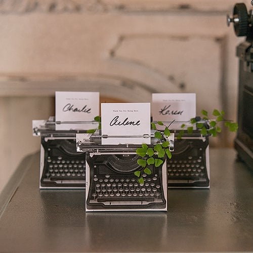 Vintage Typewriter Wedding Favor Boxes