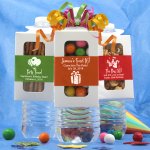 Bottle Hanger Favor Boxes with Personalized Birthday Labels