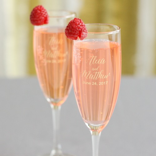 Personalized Champagne Flute Favors