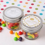 Personalized Birthday Metallic Foil 4 oz. Mason Jars