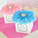 Personalized Rhinestone Flower Favor Boxes