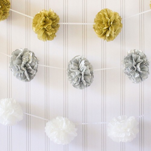 Tissue Paper Pom Pom Garland Decorations