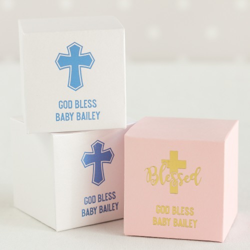 Personalized Religious Square Favor Box