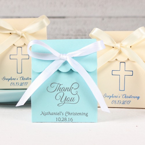 Personalized Scalloped Religious Favor Box